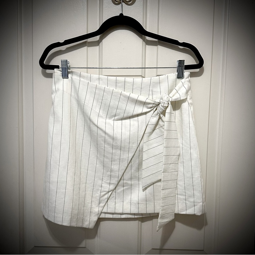 Rachel Zoe Pin Stripe Wrap Mini Skirt